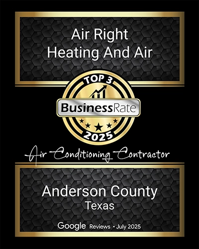 We were ranked Top 3 in Anderson County for Air Conditioning Contractors by Business Rate!